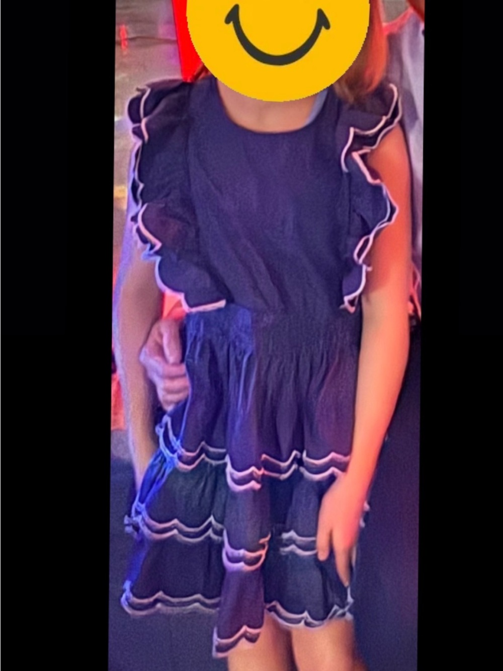 Classic Navy Ruffle Tiered Dress for Girls
